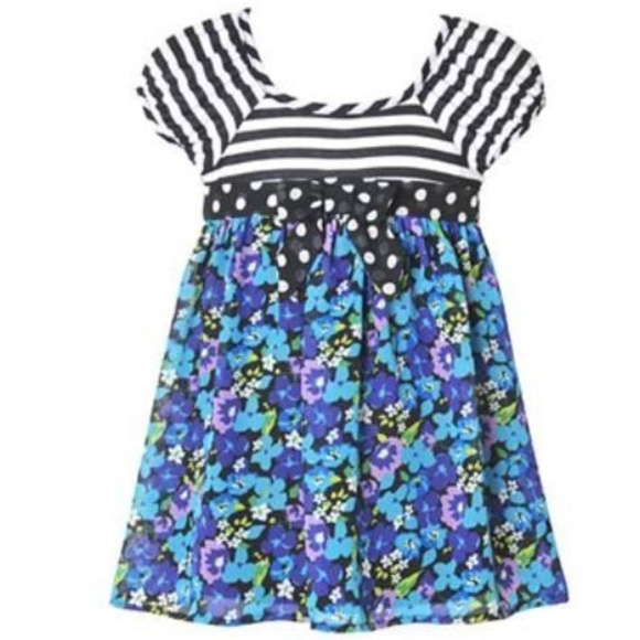 Pinky Other - Striped Floral Dress by Pinky Girls 3T New